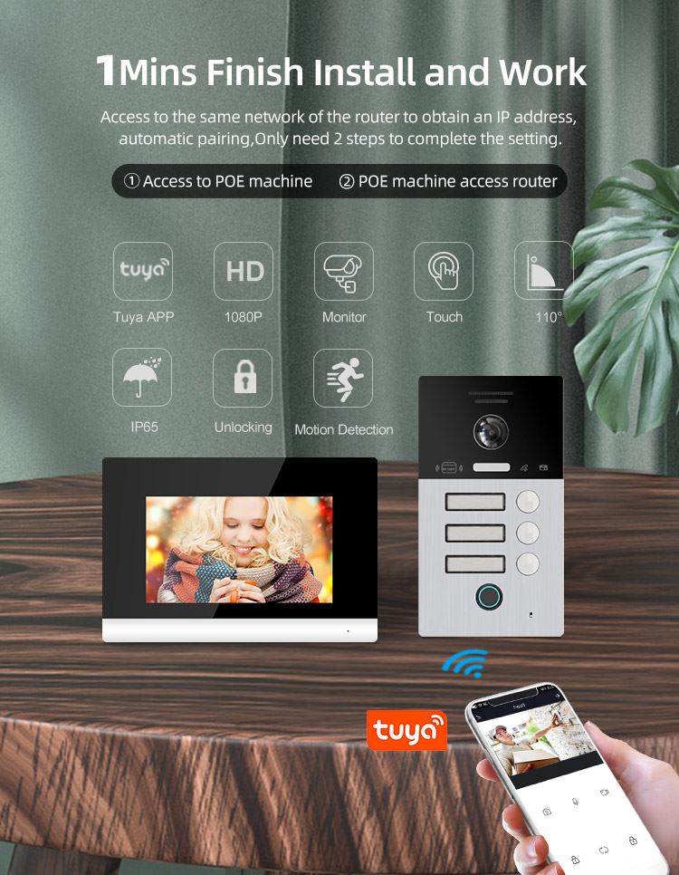 Fingerprint to Unlock Video Intercom Fingerprint to Unlock Video Intercom